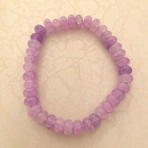 Purple Agate Beaded Stretchable Bracelet